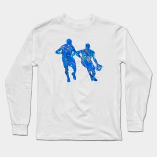 Basketball Dirbble - Blue Long Sleeve T-Shirt